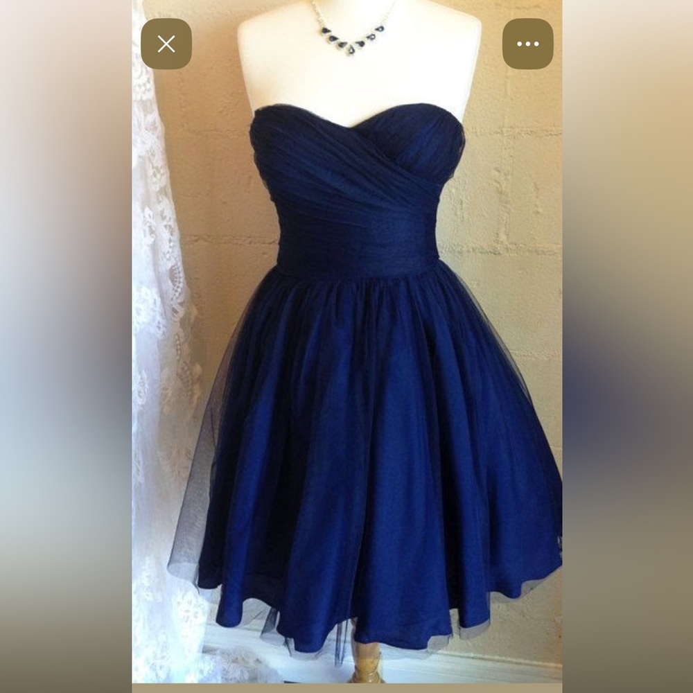 Minuet Petite Strapless Midnight Blue Dress